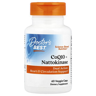Doctor's Best, 輔酶 Q10 + 納豆激酶，60 粒素食膠囊