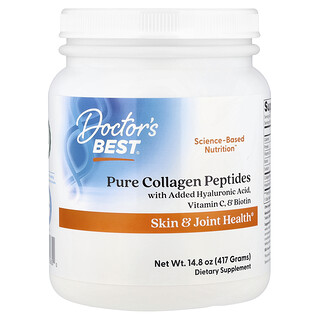 Doctor's Best, Zuivere collageenpeptiden met toegevoegd hyaluronzuur, vitamine C en biotine, 14,8 oz (417 g)