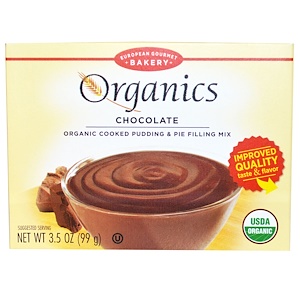 Отзывы о Юропеан Гурмэ Бейкари, Organics, Cooked Pudding & Pie Filling Mix, Chocolate, 3.5 oz (99 g)