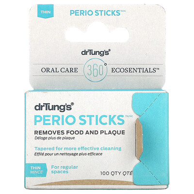Dr. Tung's Perio Sticks, палочки для удаления налета, тонкие 80 шт