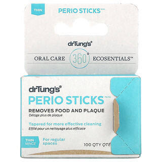 Dr. Tung's, Perio Sticks, палочки для удаления налета, тонкие 80 шт