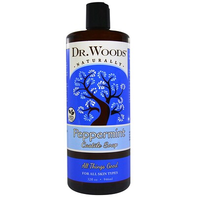 Dr. Woods Peppermint Castile Soap, 32 fl oz (946 ml)