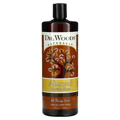 Купить Dr. Woods Кастильское мыло с ароматом миндаля, 32 жидких унции (946 мл)
