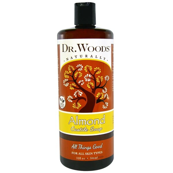 Dr. Woods, Кастильское мыло с ароматом миндаля, 32 жидких унции (946 мл)