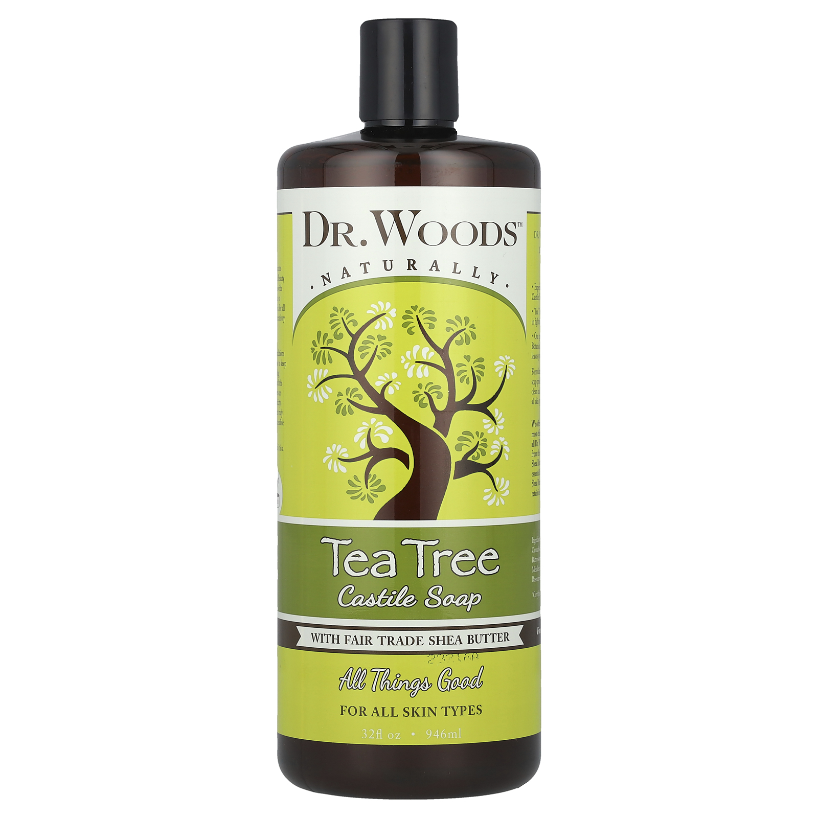 Tea Tree Castile Soap with Fair Trade Shea Butter, 32 fl oz (946 ml) - Picture 1 of 2