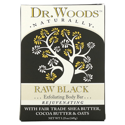 Dr. Woods Сырое черное мыло для тела, 149г (5,25унции)