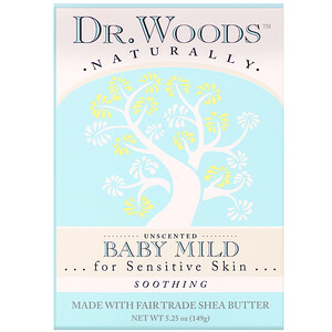 Доктор Вудс, Baby Mild Bar Soap, Soothing, Unscented, 5.25 oz (149 g) отзывы