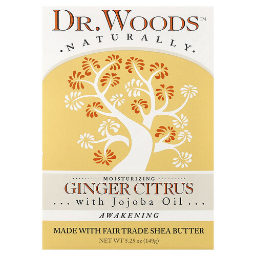 Dr. Woods Moisturizing Bar Soap, Ginger Citrus, 5.25 oz (149 g)