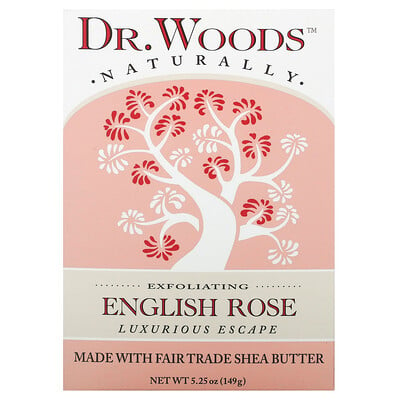 Photos - Shower Gel Dr Woods Dr. Woods Dr. Woods, Exfoliating Bar Soap, English Rose , 5.25 oz  (149 g)