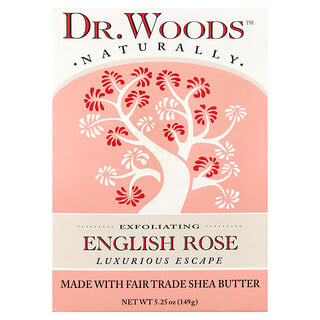 Dr. Woods, Eksfolierende sæbestykke, engelsk rose, 149 g