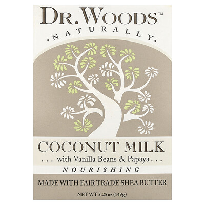 Dr. Woods, Barra de jabón nutritiva, Leche de coco, 149 g (5,25 oz)