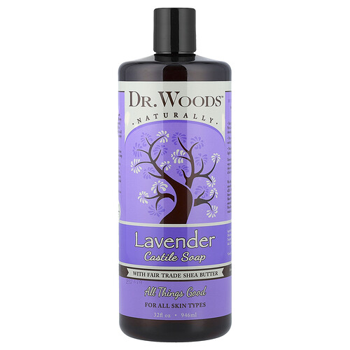 Dr. Woods, Lavender Castile Soap with Fair Trade Shea Butter, Lavendel-Olivenölseife mit Fair Trade-Sheabutter, 946 ml (32 fl. oz.)
