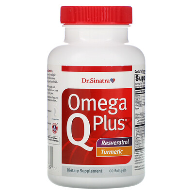 Dr. Sinatra Omega Q Plus, Resveratrol Turmeric, 60 Softgels
