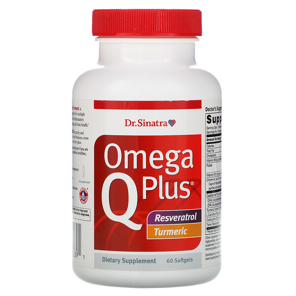 Dr. Sinatra, Omega Q Plus, Resveratrol Turmeric, 60 Softgels iHerb