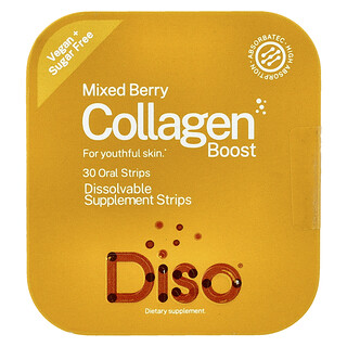 Diso, Collagen Boost, Kollagen-Boost, gemischte Beeren, 30 orale Streifen