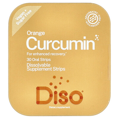 Diso, Curcumin, Naranja, 30 tiras para uso oral