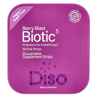 Product Image for Diso, Biotic, Berry Blast, 30 Oral Strips