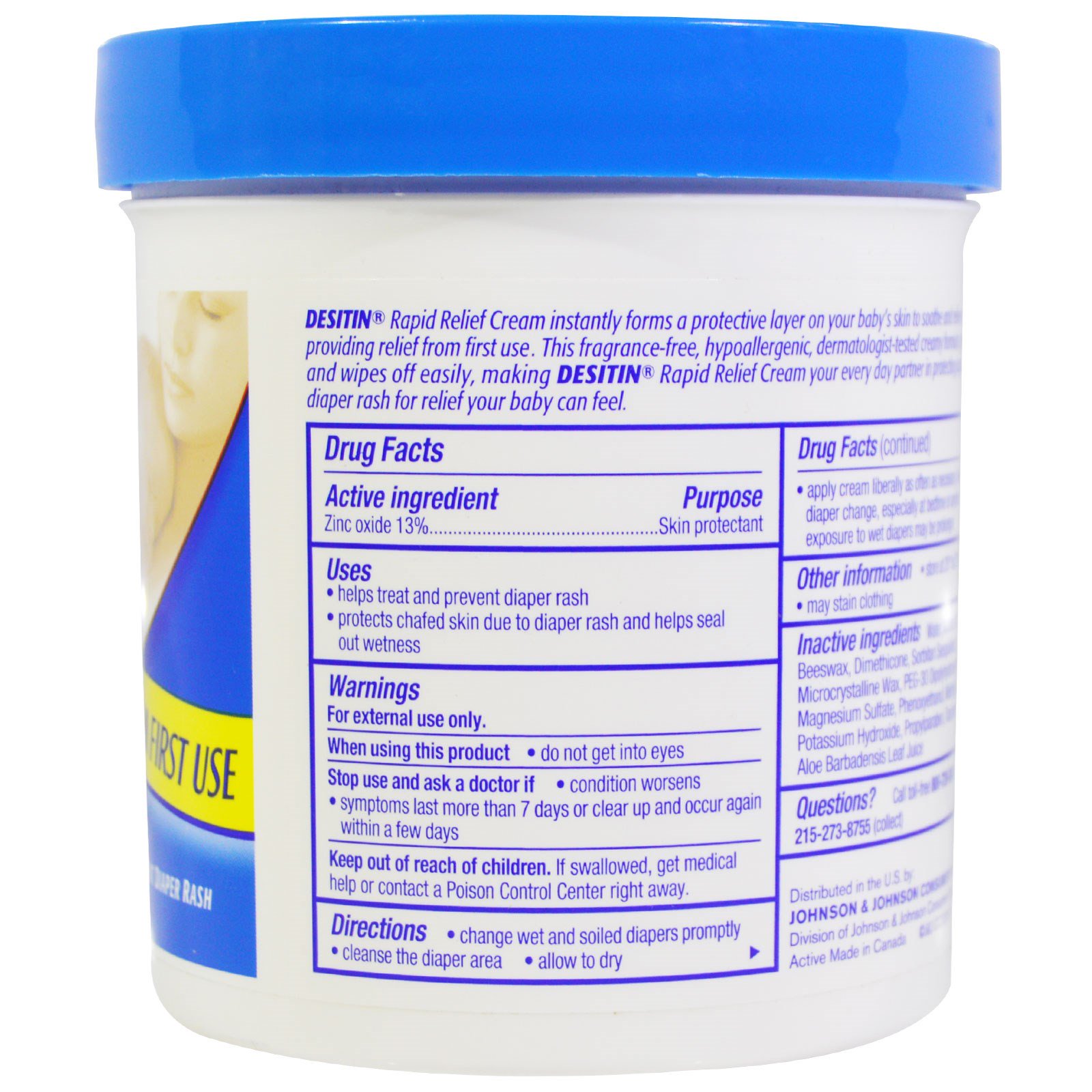 Desitin, Diaper Rash Cream, Rapid Relief, 16 oz (453 g ...