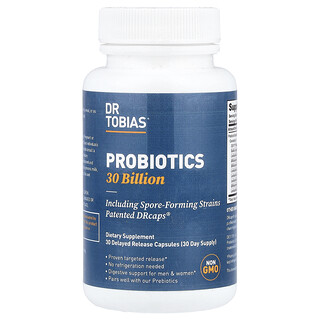 Dr. Tobias, Probiotiques, 30 milliards, 30 capsules à libération retardée