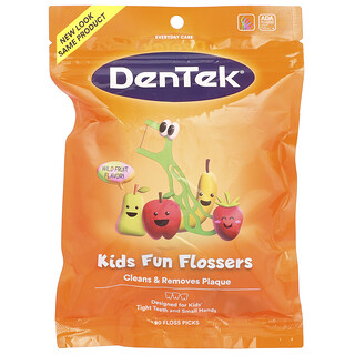 DenTek, Fun Flossers für Kinder, wilde Früchte, 90 Zahnseide-Picks