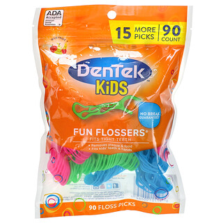 DenTek, Kids Fun Flossers, дикие фрукты, 90 зубочисток