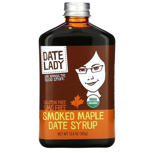 Date Lady‏, Gluten Free, Smoked Maple Date Syrup, 12.8 oz (362 g)