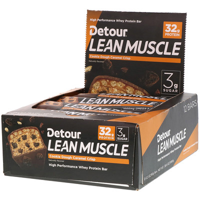 

Detour Lean Muscle Bar, Cookie Dough Caramel Crisp, 12 Bars, 3.2 oz (90 g) Each