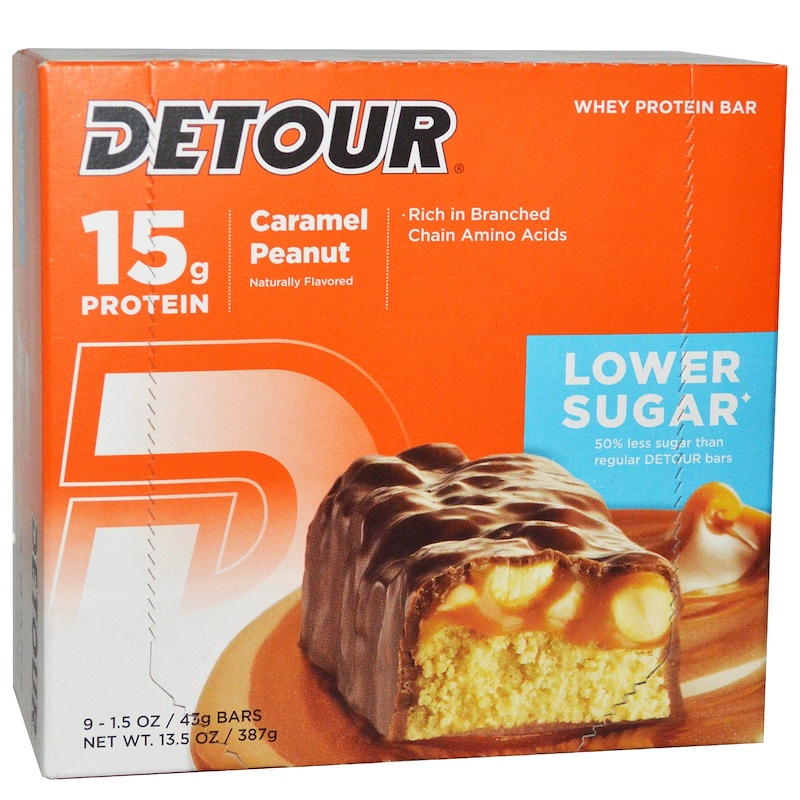 Detour, Whey Protein Bar, Caramel Peanut, 9 Bars, 1.5 oz (43 g) Each