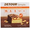 Detour, シンプル、ホエイ・プロテインバー、キャラメルピーナッツ、9本、各30g