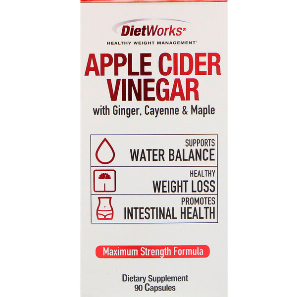 DietWorks, Apple Cider Vinegar, 90 Capsules iHerb