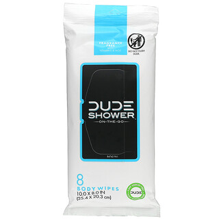 Dude Products, Shower Wipes，便携，无香，8 片身体湿巾