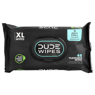 Dude Products, Flushable Wipes, XL, Mint Chill, 48 Wipes