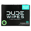 Dude Products, Wipes, On-The-Go, Flushable Wipes, Mint Chill, 30 Individually Wrapped Wipes, (5.7 x 7.8 in) Each