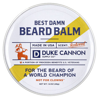Duke Cannon Supply Co., ベストダム ビアードバーム、レッドウッド、48g（1.6オンス）