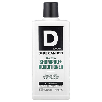 Duke Cannon Supply Co., Champú y acondicionador, Árbol del té, Todo tipo de cabello, 414 ml (14 oz. líq.)