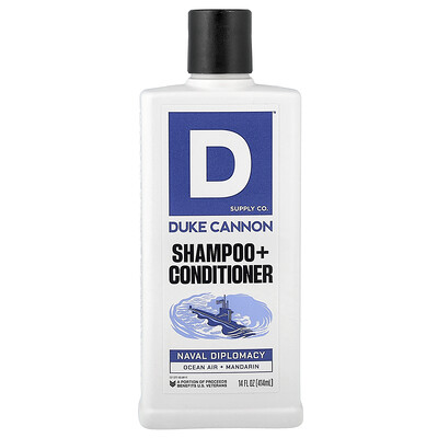 Duke Cannon Supply Co., Champú y acondicionador, Diplomacia naval, 414 ml (14 oz. líq.)