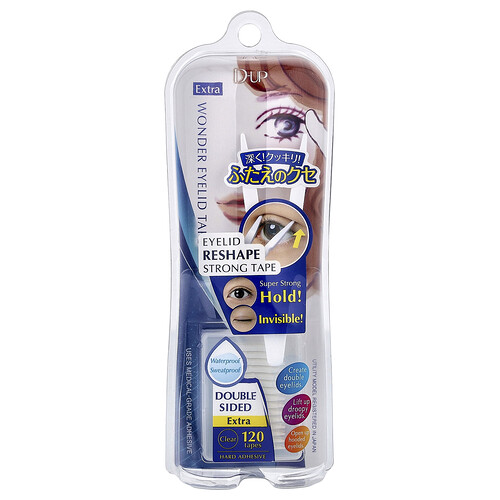 D-up Wonder Eyelid Tape, Extra, Clear, 120 Tapes