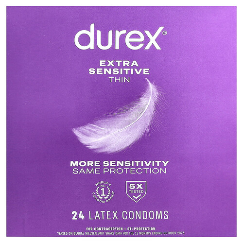 Durex Extra Sensitive Thin, 24 Latex Condoms