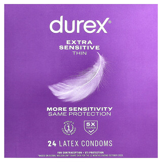 Durex, Extrasensible y fino, 24 preservativos de látex