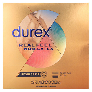Durex, Real Feel Non-Latex, Regular Fit, 24 de prezervative din poliizopren