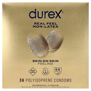 Durex, Real Feel Non-Latex, Regular Fit, 36 Polyisoprene Condoms