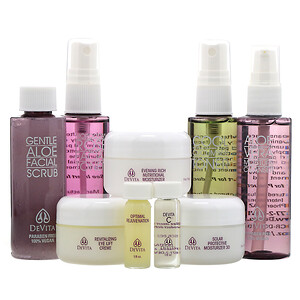 Отзывы о Девита, Natural Skin Care System, Deluxe Travel Kit, 9 Piece Kit
