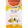 Davidson's Tea, トゥルシー、オーガニックジンジャーレモンティー、カフェインフリー、 25ティーバッグ、1.58オンス (45 g)