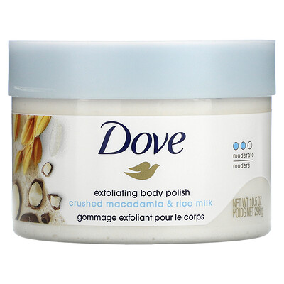 Dove Эксфолиант для тела, аромат Орех макадамия и рисовое молоко, 298г