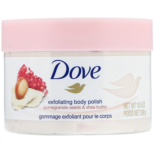 Dove‏, פילינג לגוף, מכיל זרעי רימון וחמאת שיאה, 298 גרם (10.5 אונקיות)