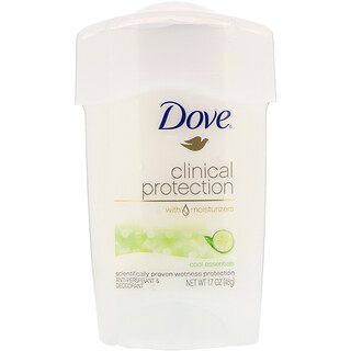 Dove, Clinical Protection, Desodorante antitranspirante, Elementos esenciales frescos, 48 g (1,7 oz)