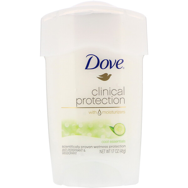 Dove‏, Clinical Protection, דאודורנט מנדף זיעה, Cool Essentials,‏ 48 גרם (1.7 אונקיות)