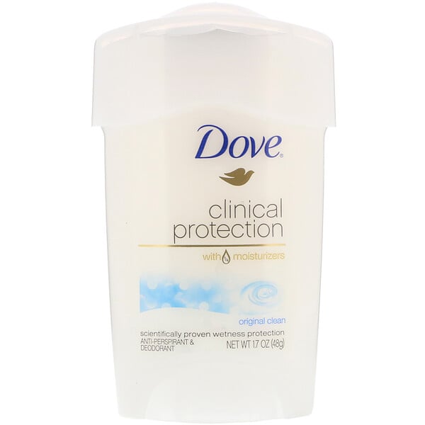 Dove, Clinical Protection, Desodorante antitranspirante de concentración recetada, Limpieza original, 48 g (1,7 oz)
