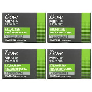 Dove, Men+Care, Sabonete em Barra Para o Corpo + Rosto, Extra Fresh, 4 barras, 113 g (4 oz) cada