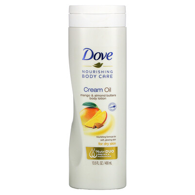 Dove Nourishing Body Care, Cream Oil Body Lotion, Mango & Almond Butters, 13.5 fl oz (400 ml)